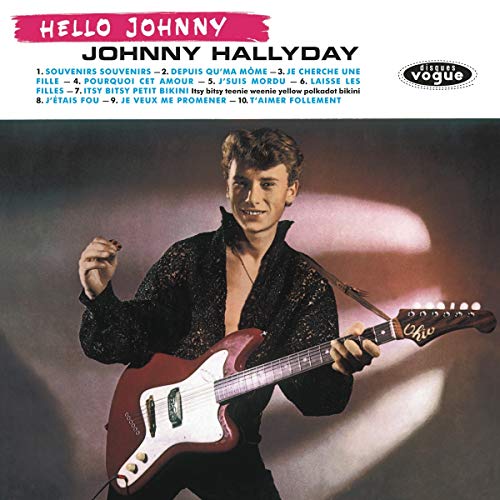 Johnny Hallyday album cover: a young man with a guitar, 1960s style.