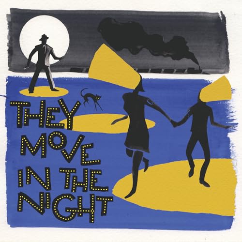 Album cover: silhouetted figures, a moon, and bold yellow shapes on blue.