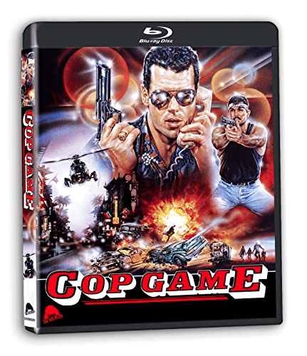 Blu-ray cover for "Cop Game" featuring men with guns and explosions.