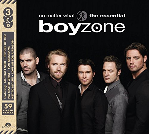 Boyzone album cover: five men in suits, black background, three discs.