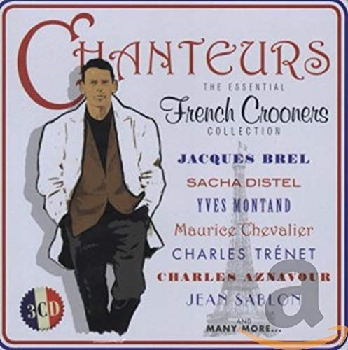 CD cover featuring Jacques Brel and text listing French singers.
