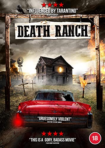 Death Ranch" DVD cover: dilapidated house, red car, and graveyard scene.