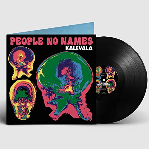 Kalevala "People No Names" vinyl record with colorful skull artwork.