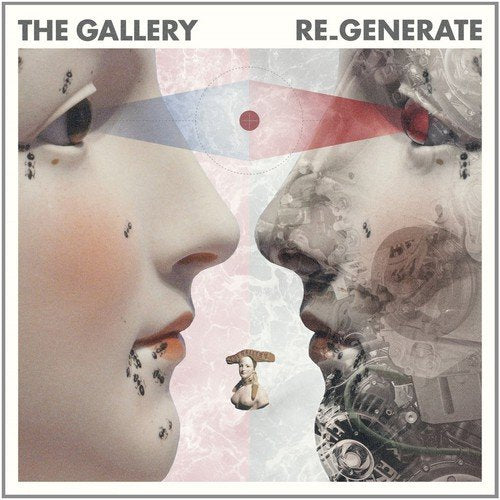 CD cover with split-face portrait and abstract mechanical imagery.