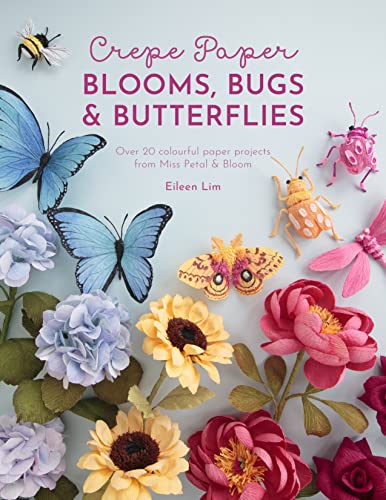 Book cover featuring colourful paper flowers, butterflies, and insects.