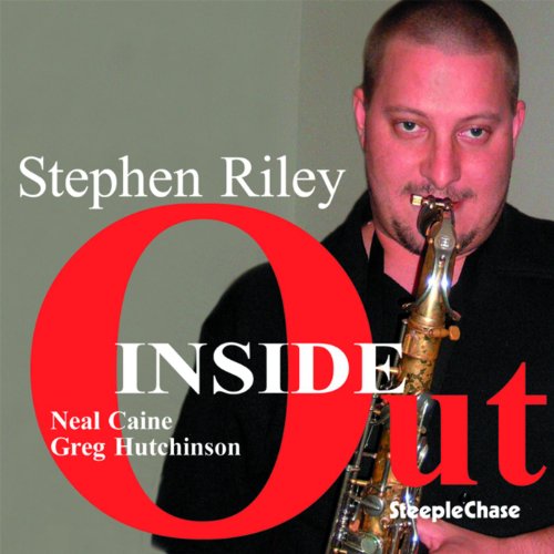 CD cover featuring portrait of Stephen Riley with saxophone, red circle design.