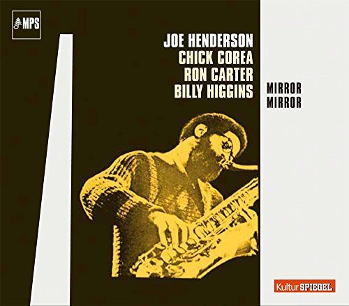 Joe Henderson’s “Mirror, Mirror” CD cover with a portrait of Henderson playing saxophone.