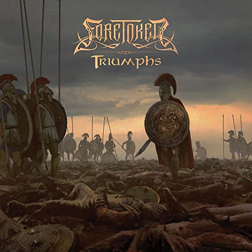 CD cover for Foretoken’s “Triumphs” depicts ancient warriors on a battlefield.