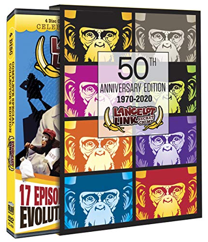 DVD case for "Lancelot Link Secret Chimp" featuring colorful chimp portraits.