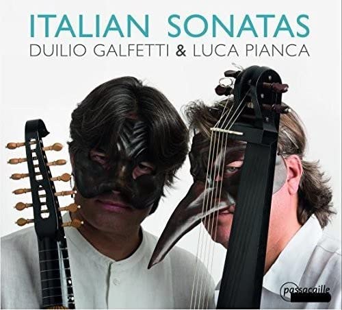 CD cover featuring masked musicians with harpsichord and cello details.