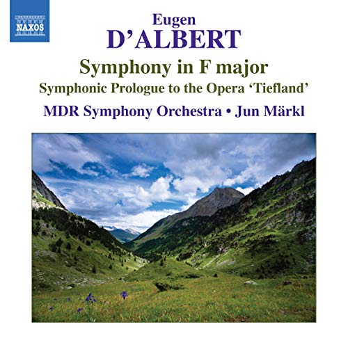 CD cover for Eugen D'Albert's music featuring a mountain valley landscape under blue skies.