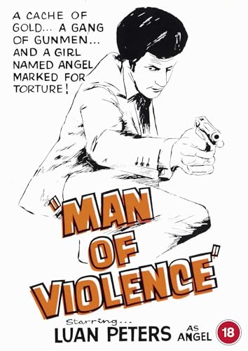 DVD cover for "Man of Violence" featuring a woman with a gun.