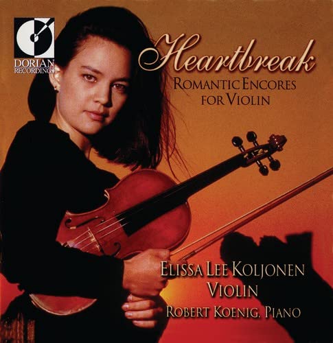 Woman with violin, CD cover for "Heartbreak" by Elissa Lee Koljonen.