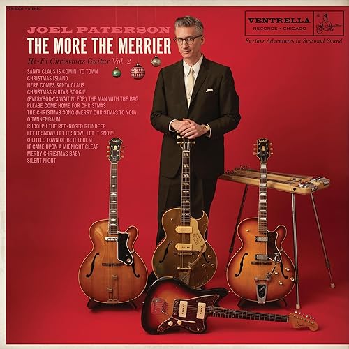 Vinyl album cover featuring Joel Paterson with guitars and holiday decorations.
