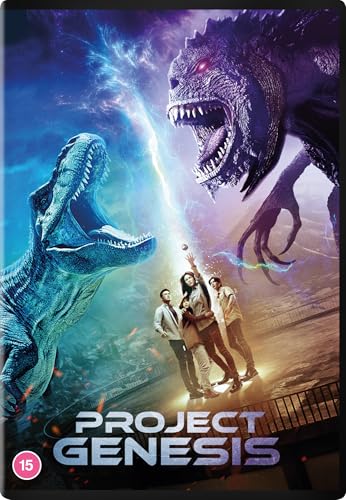 DVD cover for "Project Genesis" featuring dinosaurs and people.