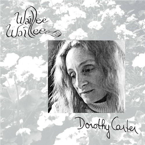 Black and white portrait of Dorothy Carter with floral background.