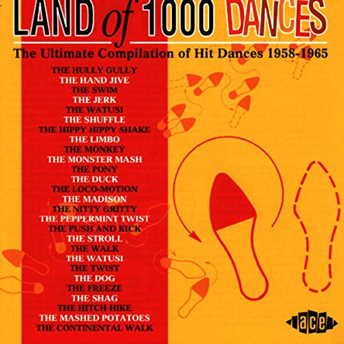 CD cover for āLand of 1000 Dancesā featuring dancing figures and song titles.