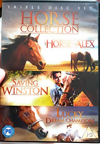 DVD case for "Horsey Triple Pack" featuring horses and a young rider.