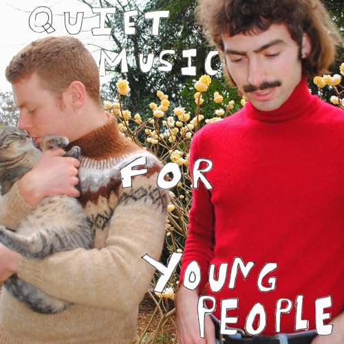 Album cover featuring two men with a cat, surrounded by flowers.