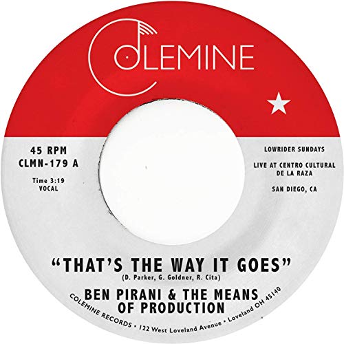 VinylColemine Records vinyl record label for "That's The Way It Goes" by Ben Pirani.