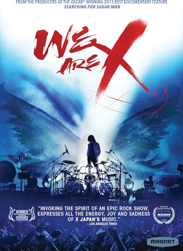 DVD cover for “We Are X” featuring a silhouetted musician on stage.
