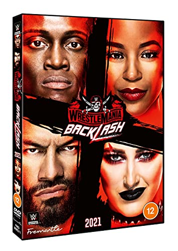 DVD cover for WWE Wrestlemania Backlash 2021 featuring wrestler portraits.