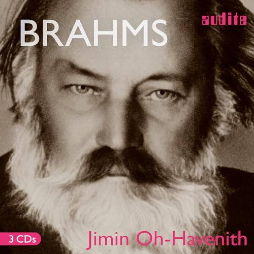 CD cover featuring a portrait of Johannes Brahms and pianist Jimin Oh-Havenith.