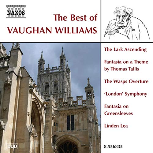 CD cover for “The Best of Vaughan Williams” featuring a cathedral.