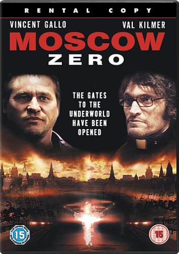 DVD cover for "Moscow Zero" featuring Vincent Gallo and Val Kilmer.