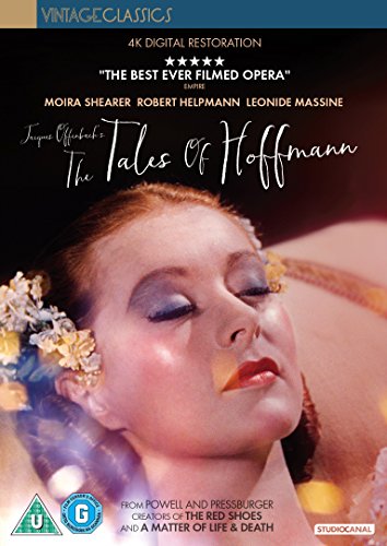 DVD cover for "Tales Of Hoffmann" featuring Moira Shearer with flowers.