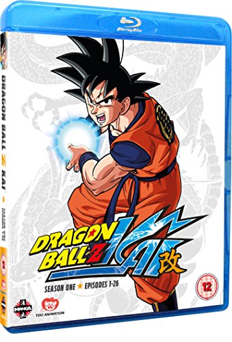 Dragon Ball Z Kai Season 1 Blu-ray case featuring Goku charging an energy blast.