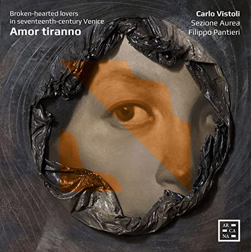 CD cover with a distressed portrait of a face and torn paper.