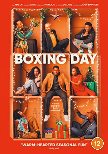 Boxing Day" DVD cover featuring six Black actors in partitioned spaces.