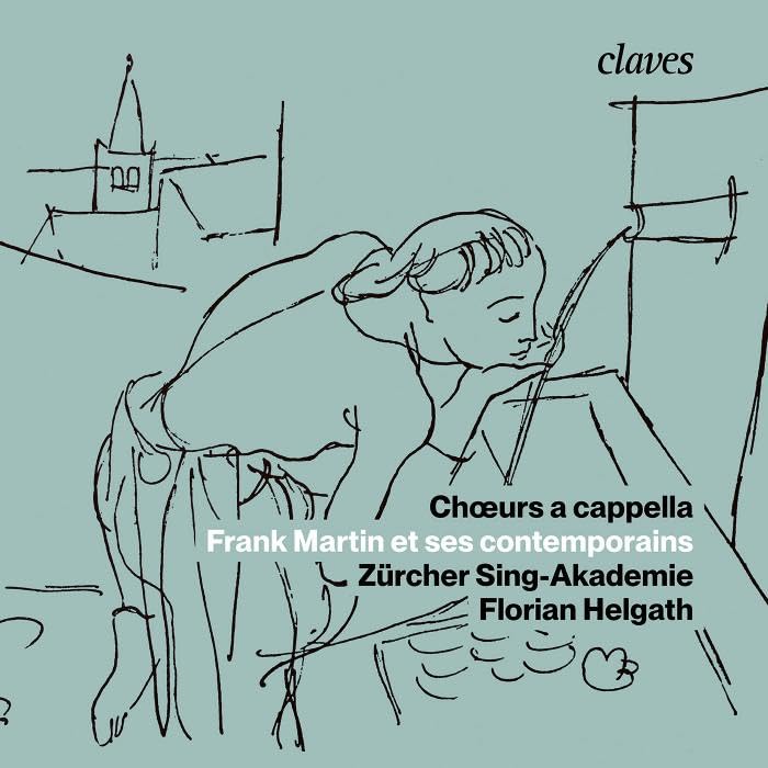 CD cover with line drawing of a conductor and choir, titled "Choeurs a cappella".