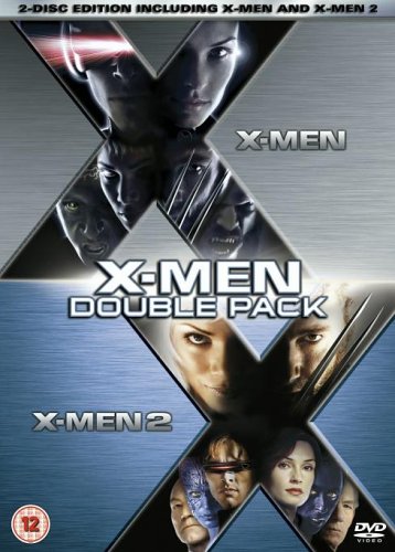 DVD cover for X-Men and X-Men 2 double feature, character portraits.