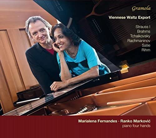 CD cover featuring a couple and a grand piano, titled "Viennese Waltz Export".