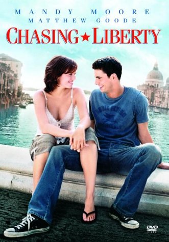 Chasing Liberty" DVD cover featuring Mandy Moore and Matthew Goode.