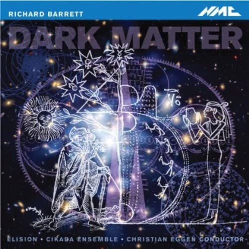 CD cover for "Dark Matter" by Richard Barrett, featuring celestial artwork.