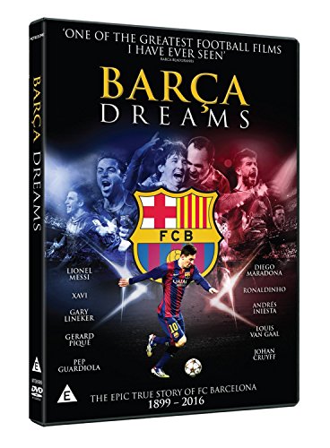 DVD cover for "Barca Dreams" featuring FC Barcelona players and logo.