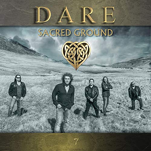 CD cover for Dare’s “Sacred Ground” featuring a band and landscape.