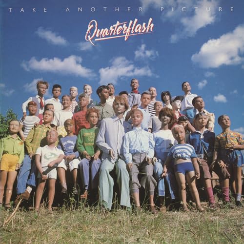 Album cover featuring a large group of mannequins standing in a grassy field.