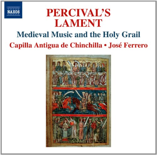 CD cover for "Percival's Lament" featuring medieval illuminated manuscript art.
