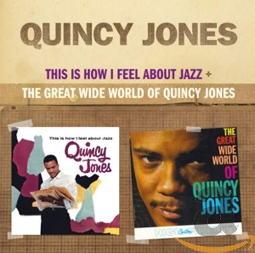 Quincy Jones CD cover with portraits and colorful abstract shapes.