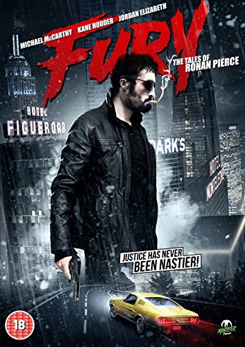 DVD cover for "Fury" featuring a man with a gun and yellow car.