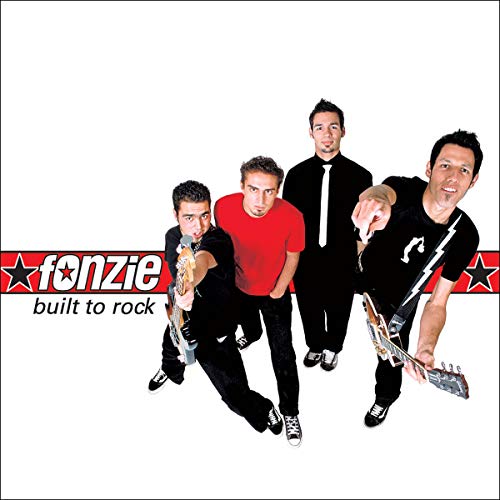 CD cover featuring four young men playing guitars, band name "fonzie".