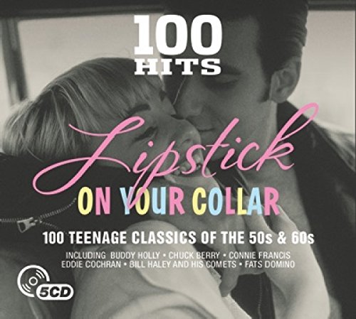 CD cover for "100 Hits: Lipstick On Your Collar," featuring a couple.