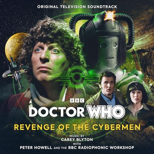 CD cover for "Doctor Who - Revenge of the Cybermen" soundtrack, featuring characters.