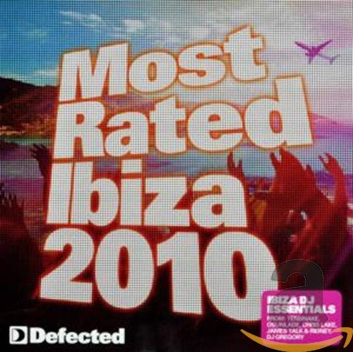 CD cover for "Most Rated Ibiza 2010" with beach scene and text.