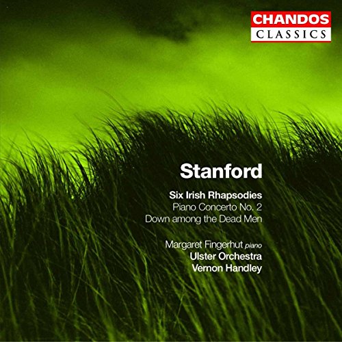 CD cover featuring green grass against a dark sky with Stanford's music titles.