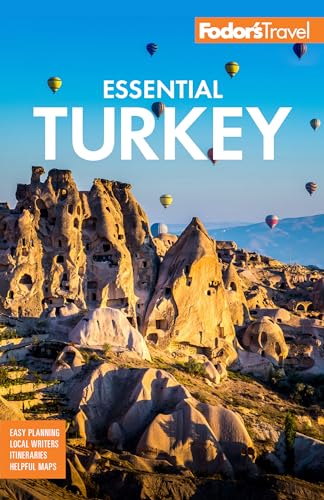 Fodor's Essential Turkey guidebook cover featuring Cappadocia's rock formations and hot air balloons.